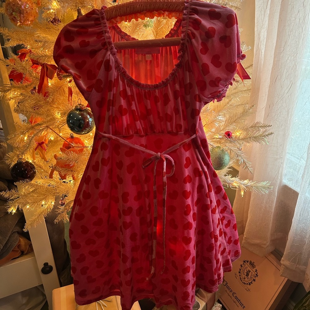 Sugar Thrillz Pink Velvet Babydoll Dress